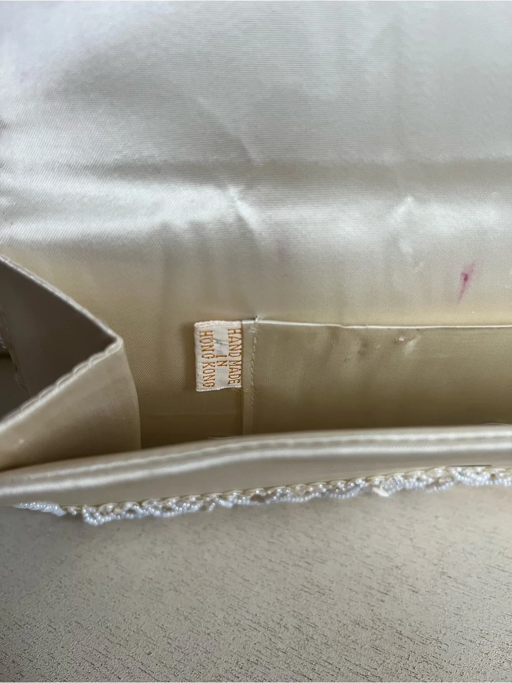 Vintage Ivory Beaded Evening Clutch